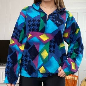 Retro FILA fleece quarter zip